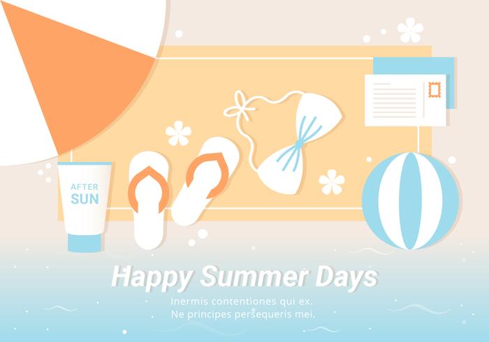 Free Summer Beach Elements Background vector