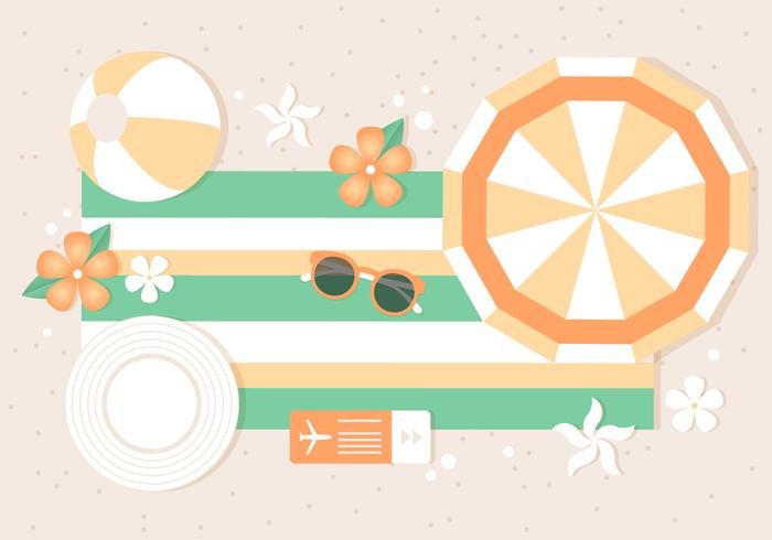 Free Flat Tropical Summer Background vector