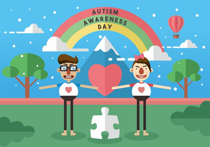 Arte del vector del día de la conciencia del autismo