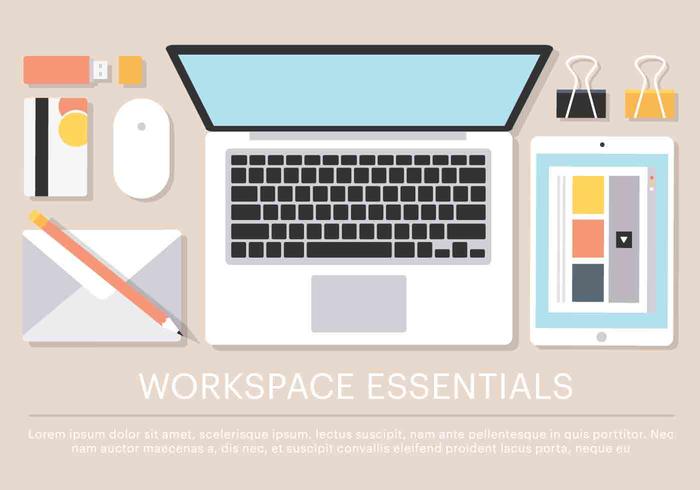 Espacio libre de trabajo de trabajo Essencials vector