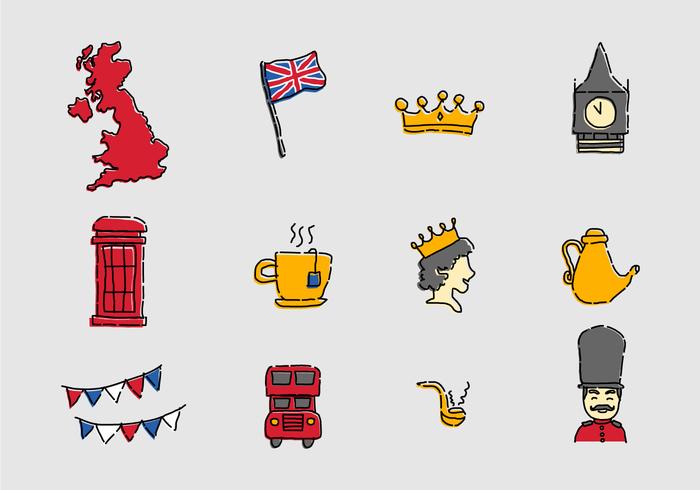 British - UK icons vector