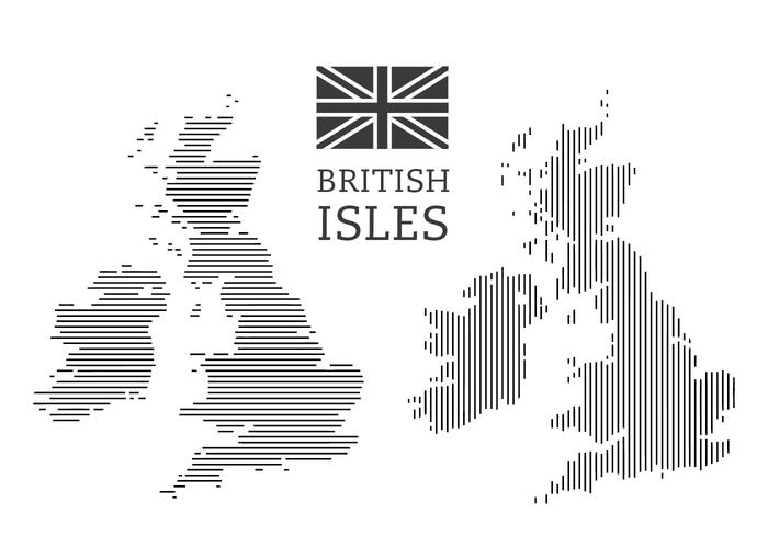 Mapa de Islas Británicas vector