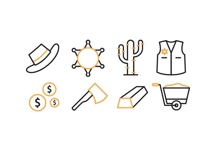 Wild West Icon Set vector