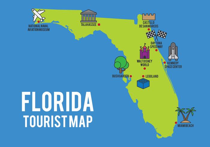 Mapa de la historieta del estado de la Florida vector