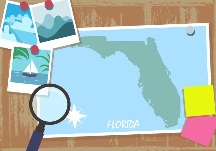 Mapa plano de la Florida vector