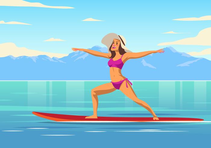 Yoga Paddleboard Vector 