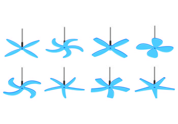 Set Of Ceiling Fan Icons vector