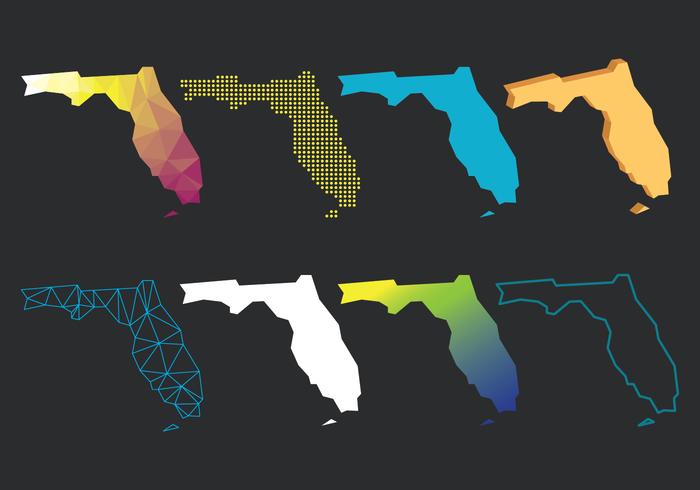 Mapa de la Florida vector