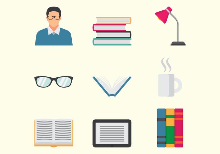 Iconos de Bookworm vector