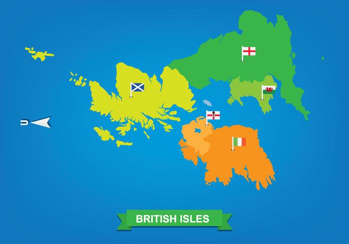 Mapa de Islas Británicas vector