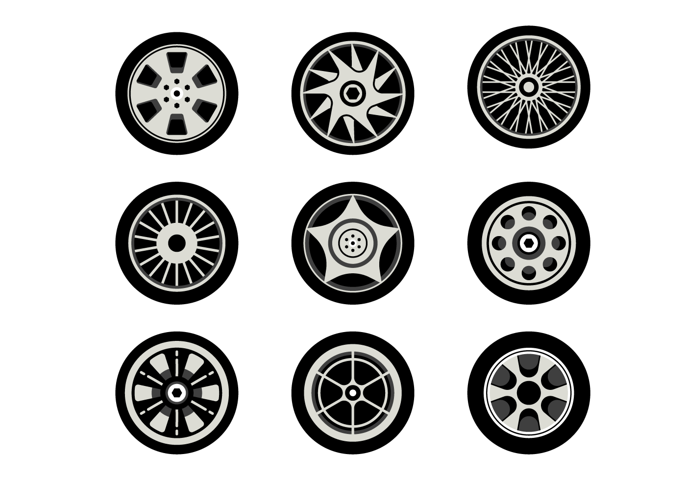 Free Hubcap Vector Collection 157325 Vector Art at Vecteezy