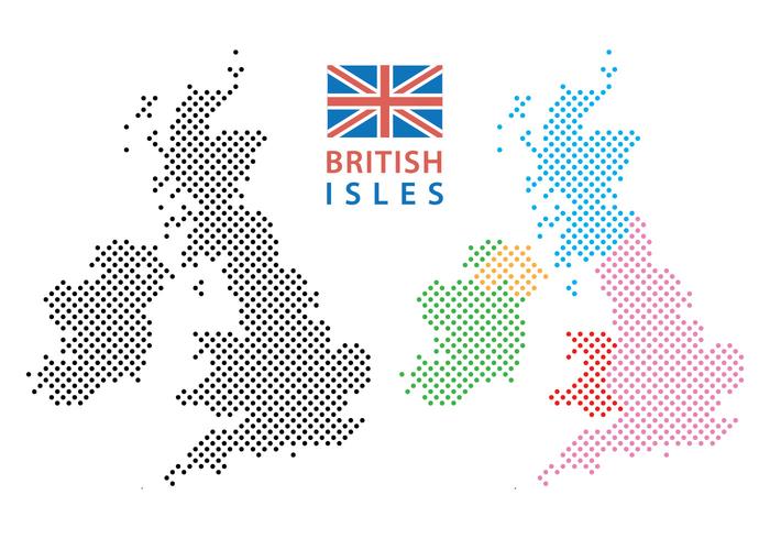 Mapa de Islas Británicas vector