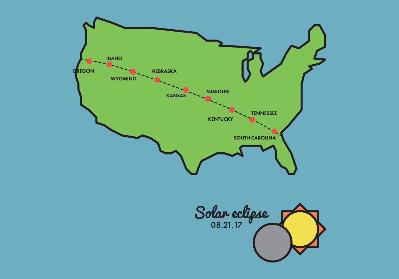 Solar Eclipse Path Map 157352 Vector Art at Vecteezy
