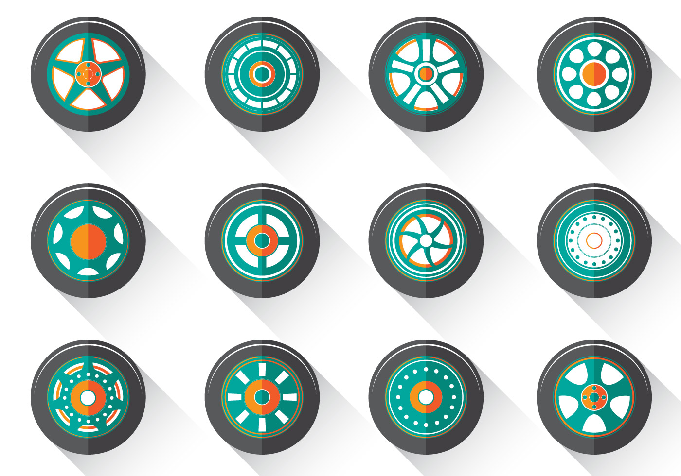 Hubcaps flat vector 157353 Vector Art at Vecteezy
