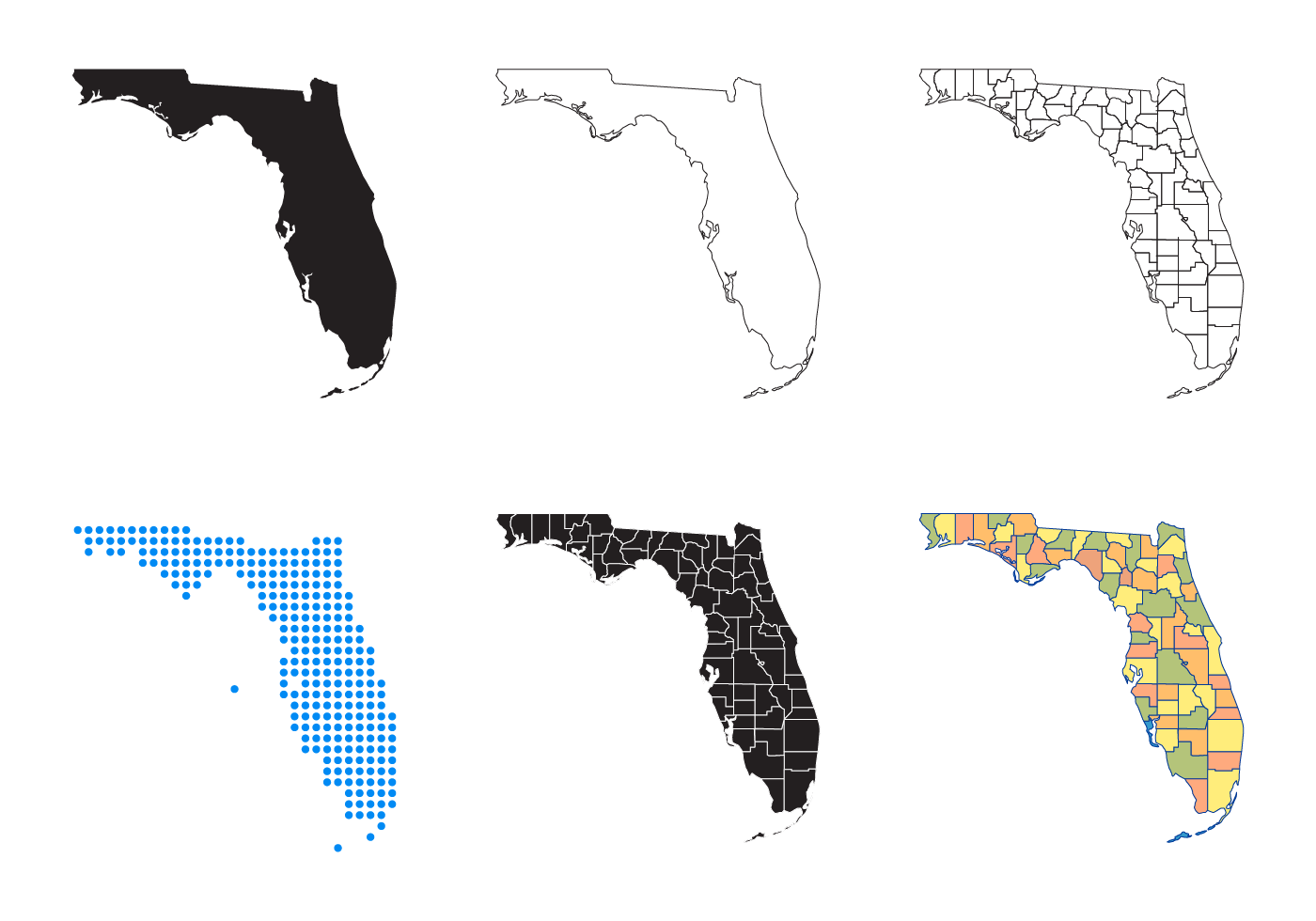 florida county map vector