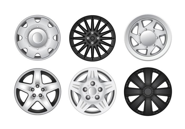 Silver Wheel Hubcap Vectors