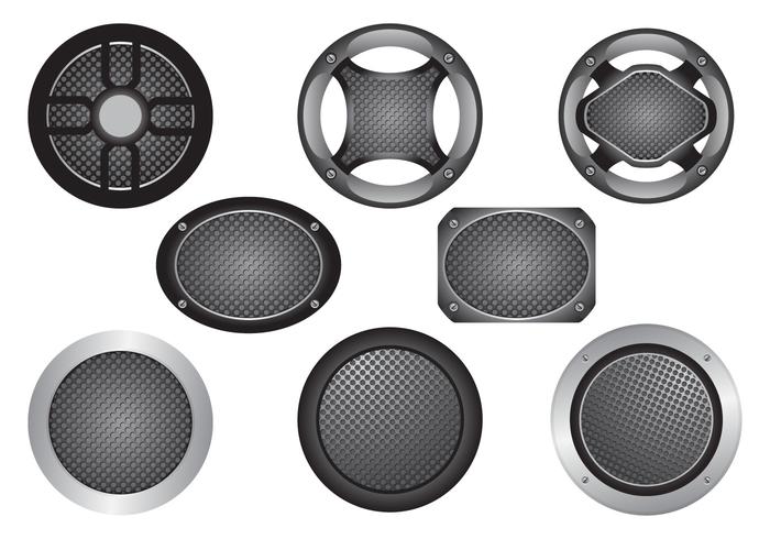 Speaker grill vector set