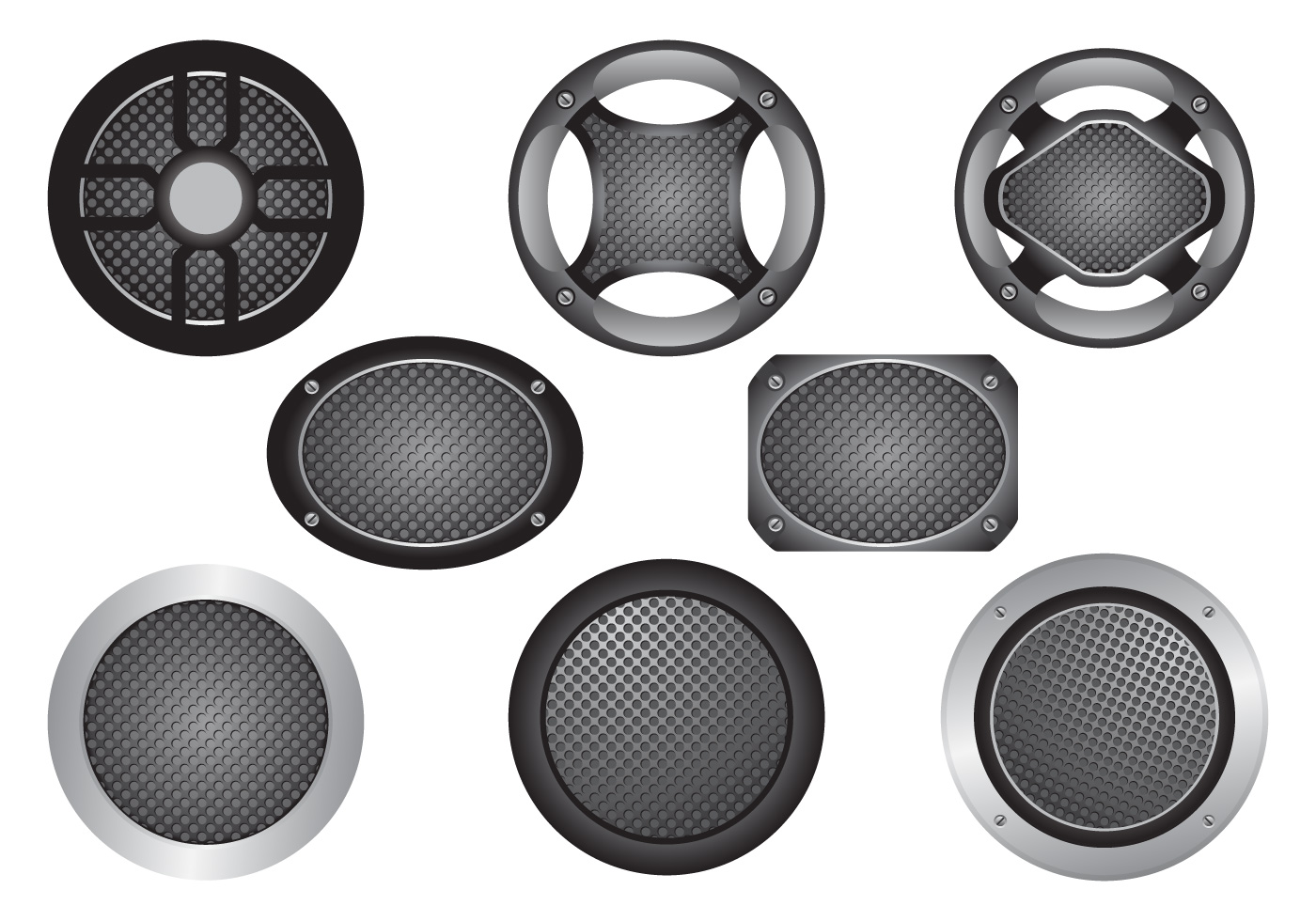 Speaker grill vector set 157375 Vector Art at Vecteezy