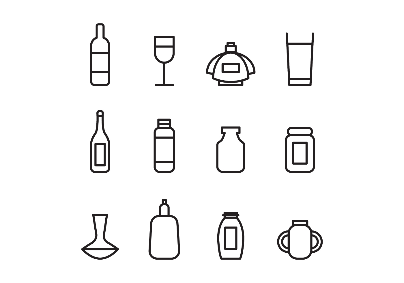 Outlined Decanters 157378 Vector Art at Vecteezy