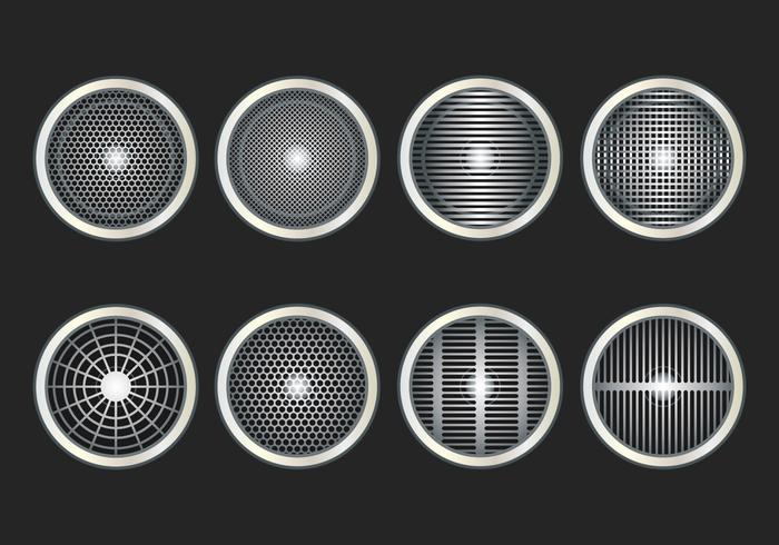 Altavoz Grill Icon Set Vector