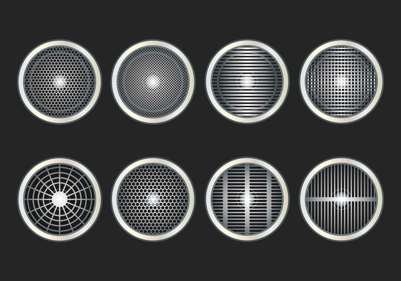 Speaker Grill Icon Vector Set 157380 Vector Art at Vecteezy