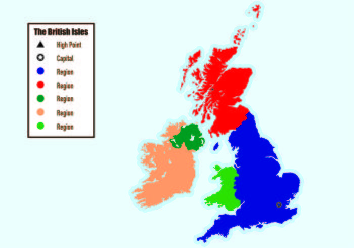 Islas Británicas Mapa Infográfico vector