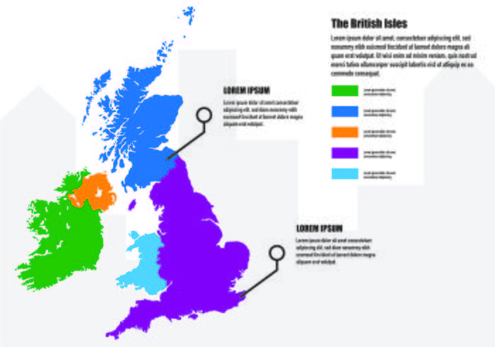 British Isles and Ireland Map Infographic vector