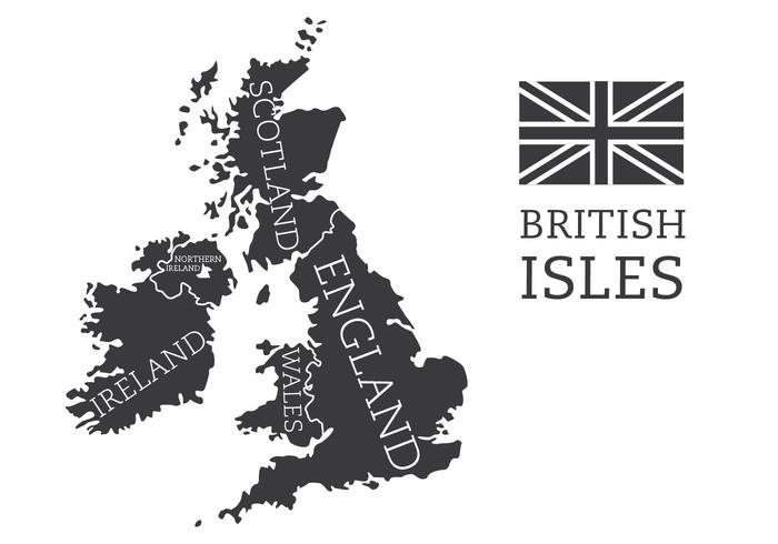 Mapa de Islas Británicas vector