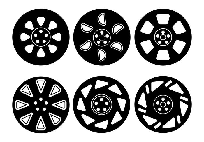 Hubcap vector set