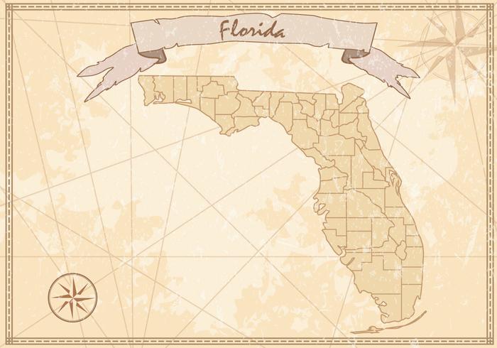 Mapa de la Florida del vintage vector