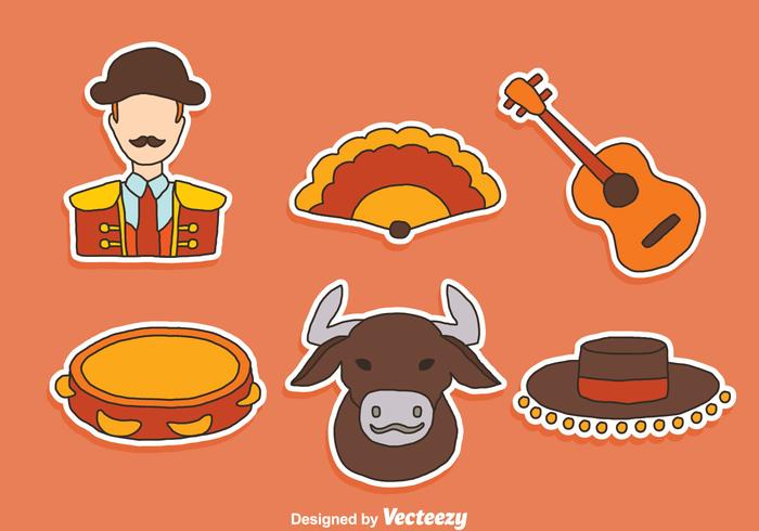 Hand Drawn Bull Fighter Element Vector