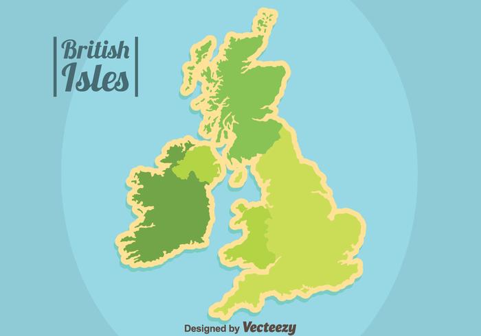 Green British Isles and Republic of Ireland Vector