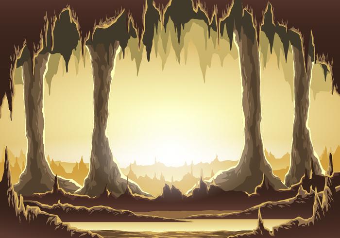 Vector Illustration Inside Cavern