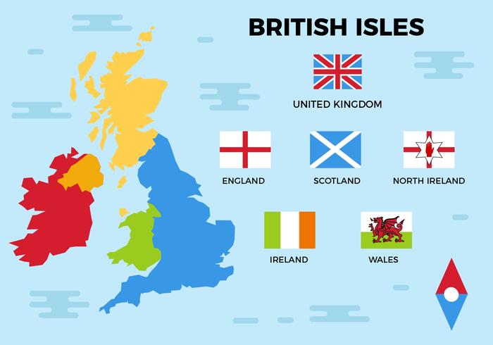 Free British Isles and Republic of Ireland Map Vector