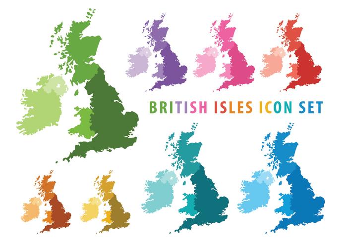 Mapa de Islas Británicas vector