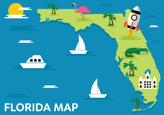 Mapa de la Florida ilustración vectorial vector