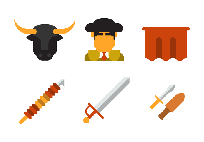 Flat Bull Fighter Vector