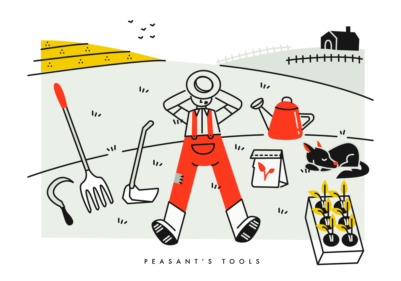 Peasant Farming Tools Vector Illustration 157481 Vector Art at Vecteezy