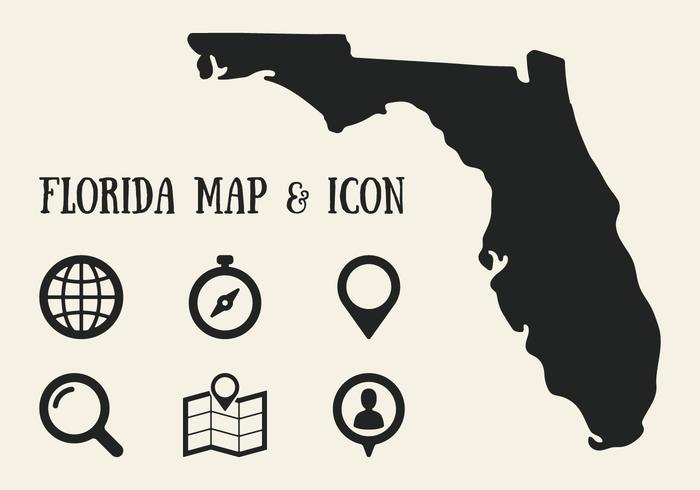 Mapa E Icono De La Florida vector