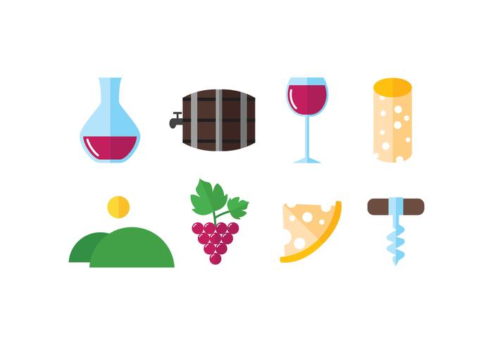 Winery set vector icons