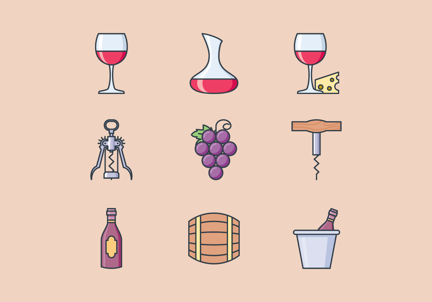 Free Wine Icons 157496 Vector Art at Vecteezy