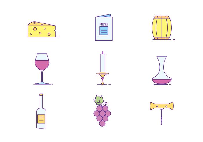 Iconos De Vino vector