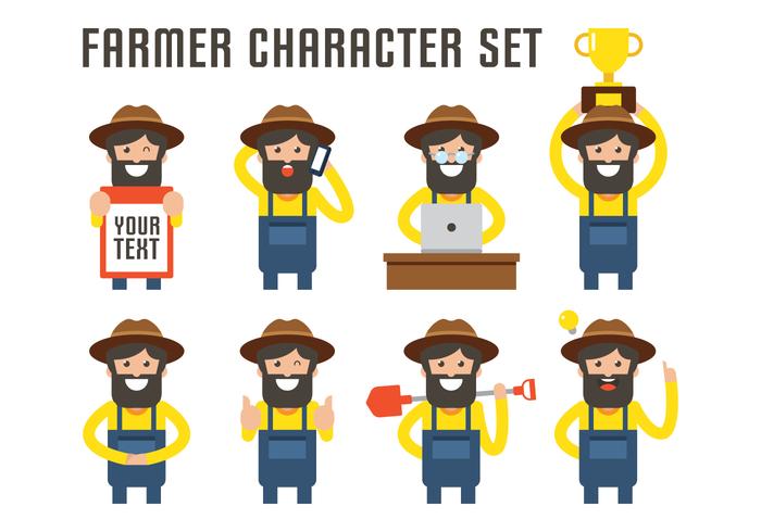 Farmer Character Set vector