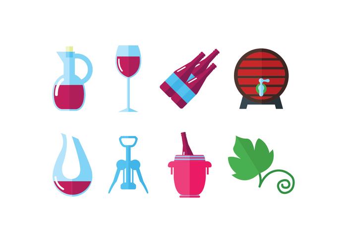 Winery set vector icons