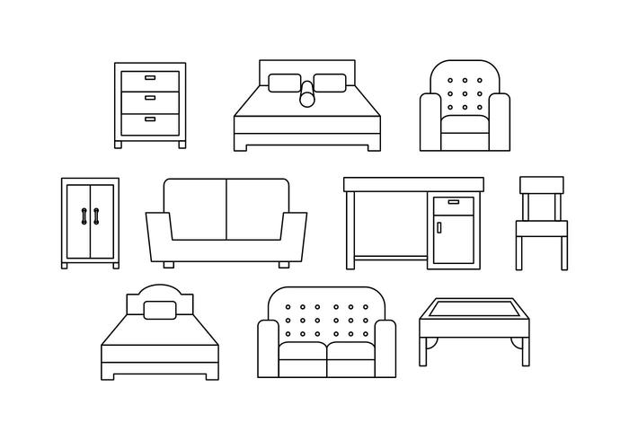 Muebles gratis Icono Línea Vector