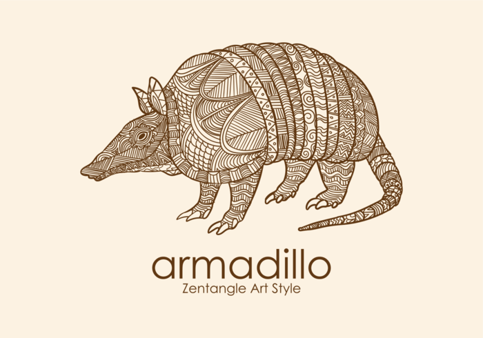 Armadillo Estilo Zentangle vector