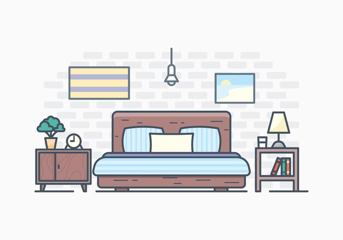 Free Simple Bedroom Illustration vector