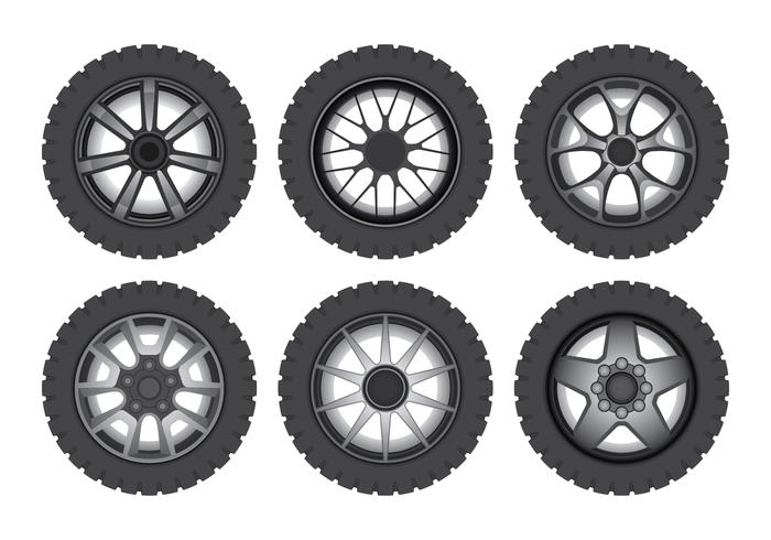 Ruedas de coche retro vector