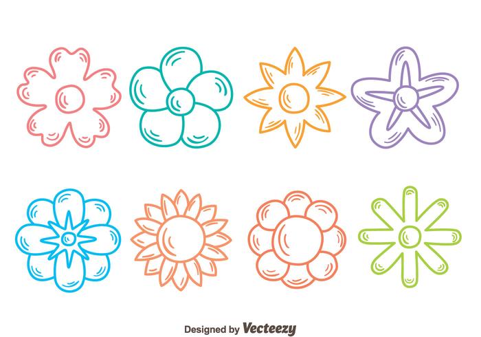 Sketch Flowers Collection Vector