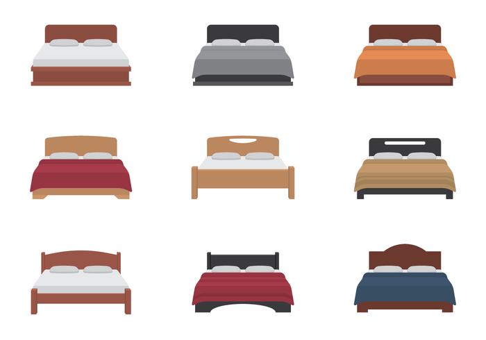 Conjunto de iconos de cama vector